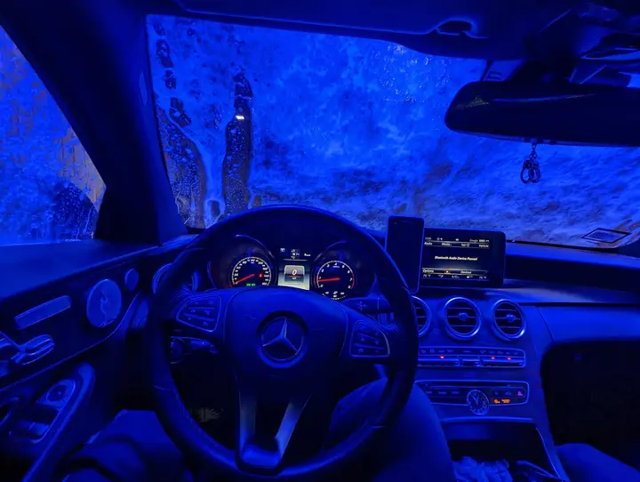 View from the driver's seat inside the tunnel