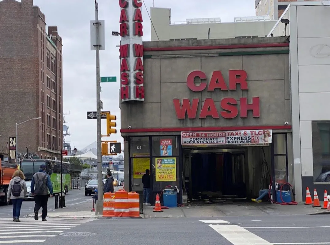 Alpha Car Wash storefront on the corner of 11th Avenue and 46th Street